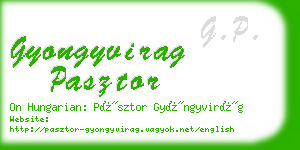 gyongyvirag pasztor business card